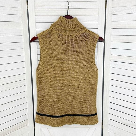 Jones New York Sleeveless Nylon Knit Turtleneck Sweater Tan Medium - Picture 9 of 12